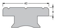 T track 40x8 with 50 mm holes-spacing