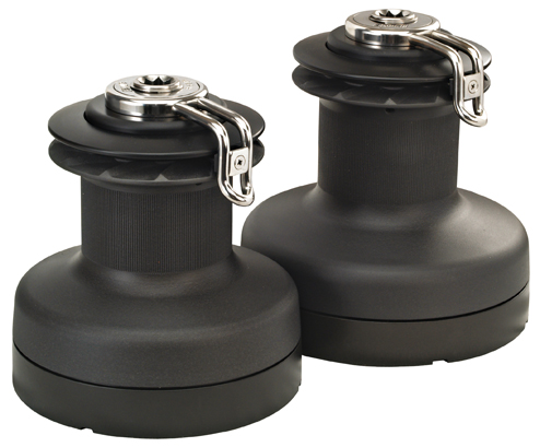 TWO REDUCED SPEED WINCHES W40R - HARD BLACK ANODIZED ALUMINIUM
