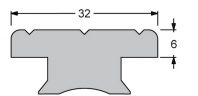 T Track 32x6 with 50 mm holes-spacing